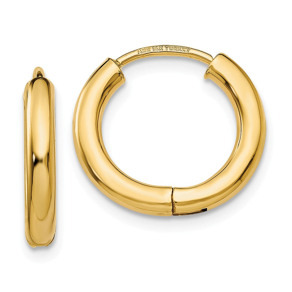 14K Polished Hollow Hoop Earrings