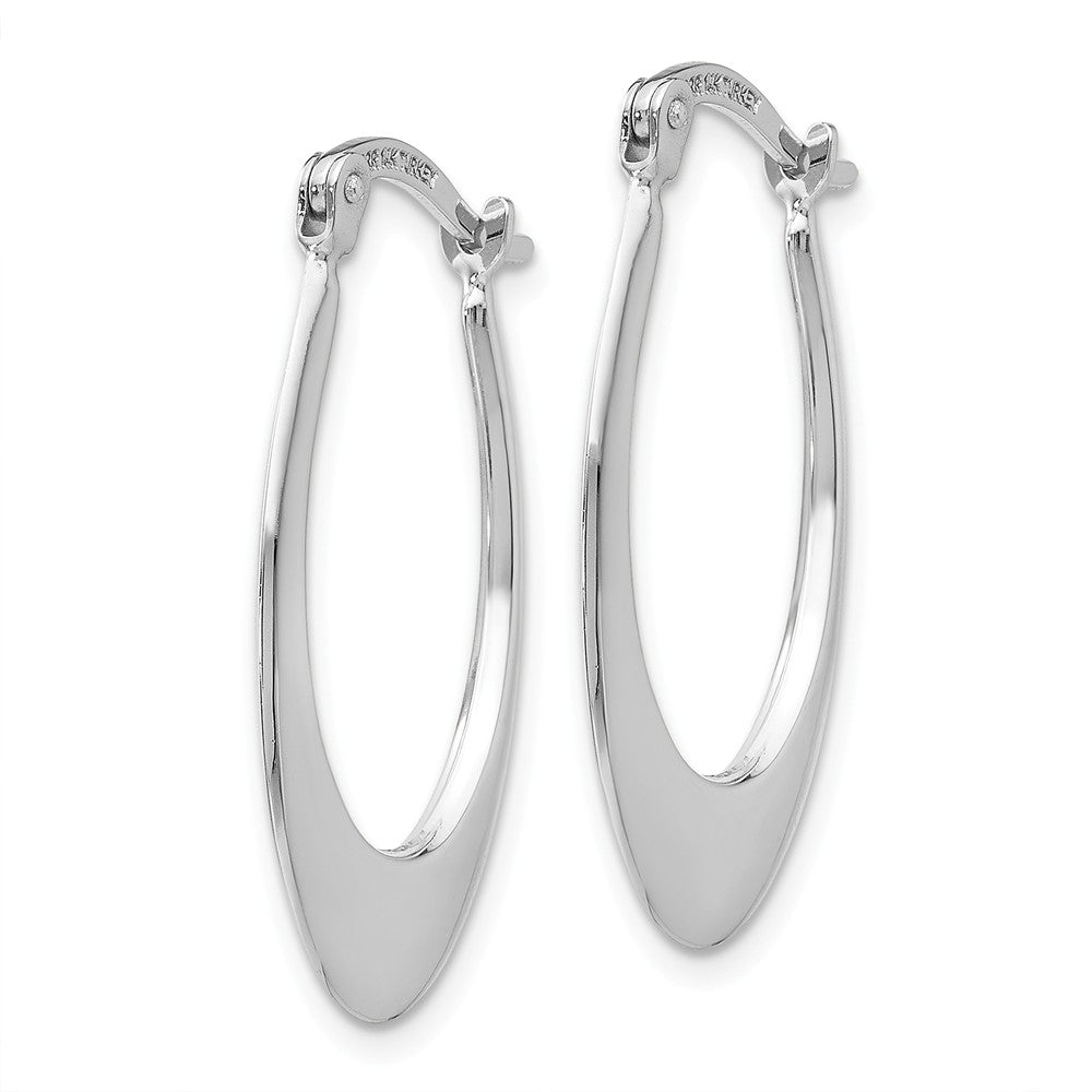 14K White Gold Polished Hoop Earrings Secondary image