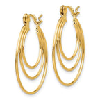 14K Polished Circles Hoop Earrings