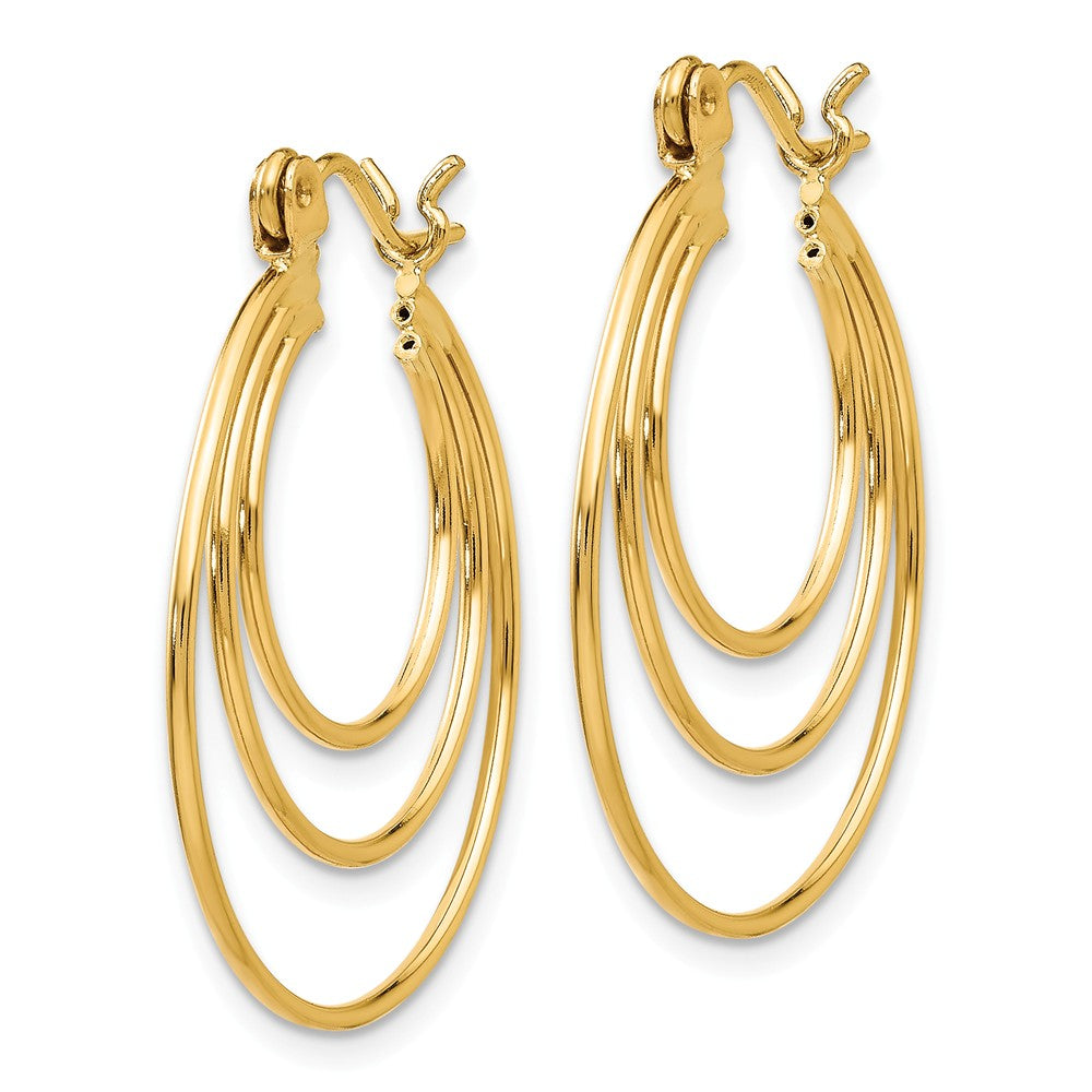 14K Polished Circles Hoop Earrings