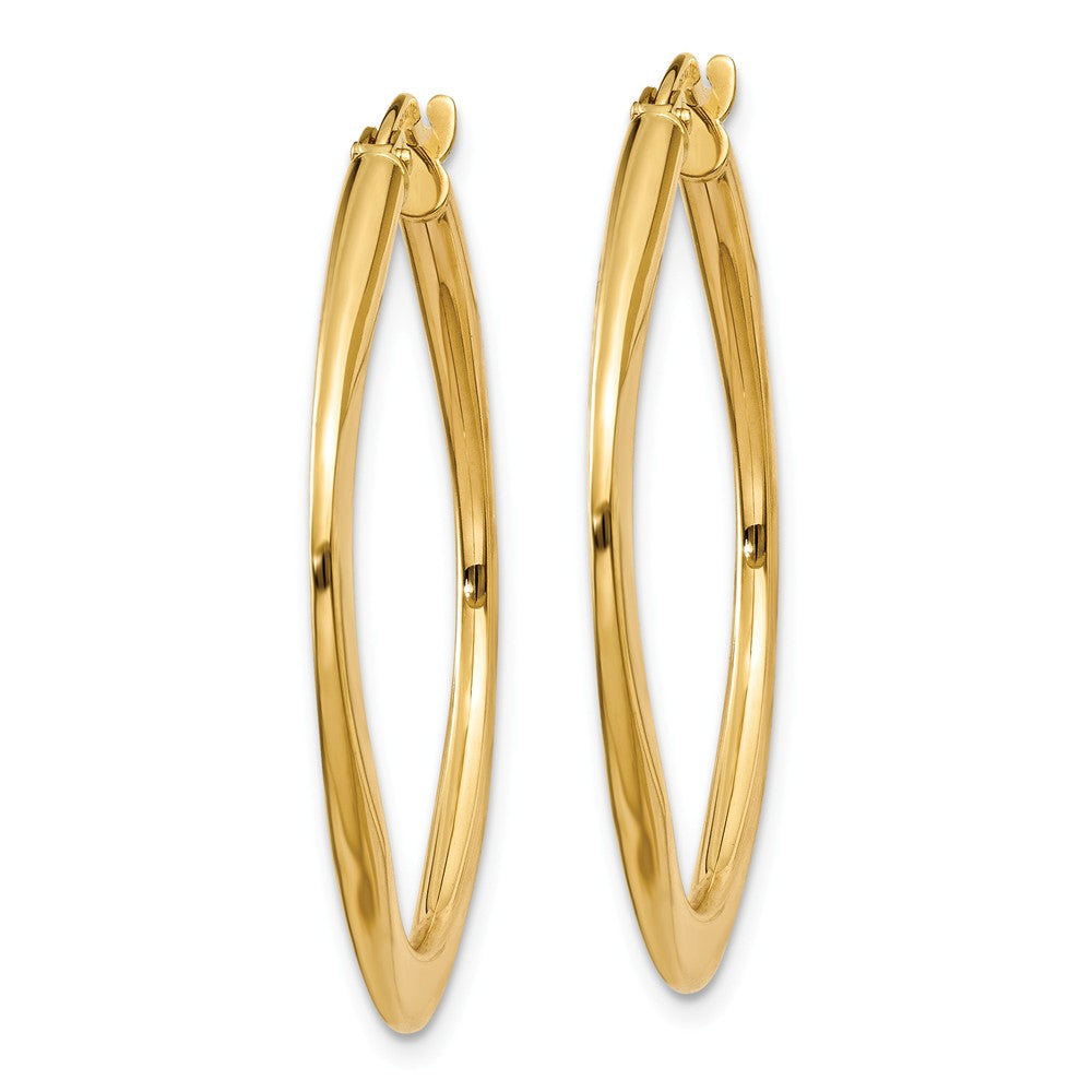 14K Tapered Square Hoop Earrings Secondary image