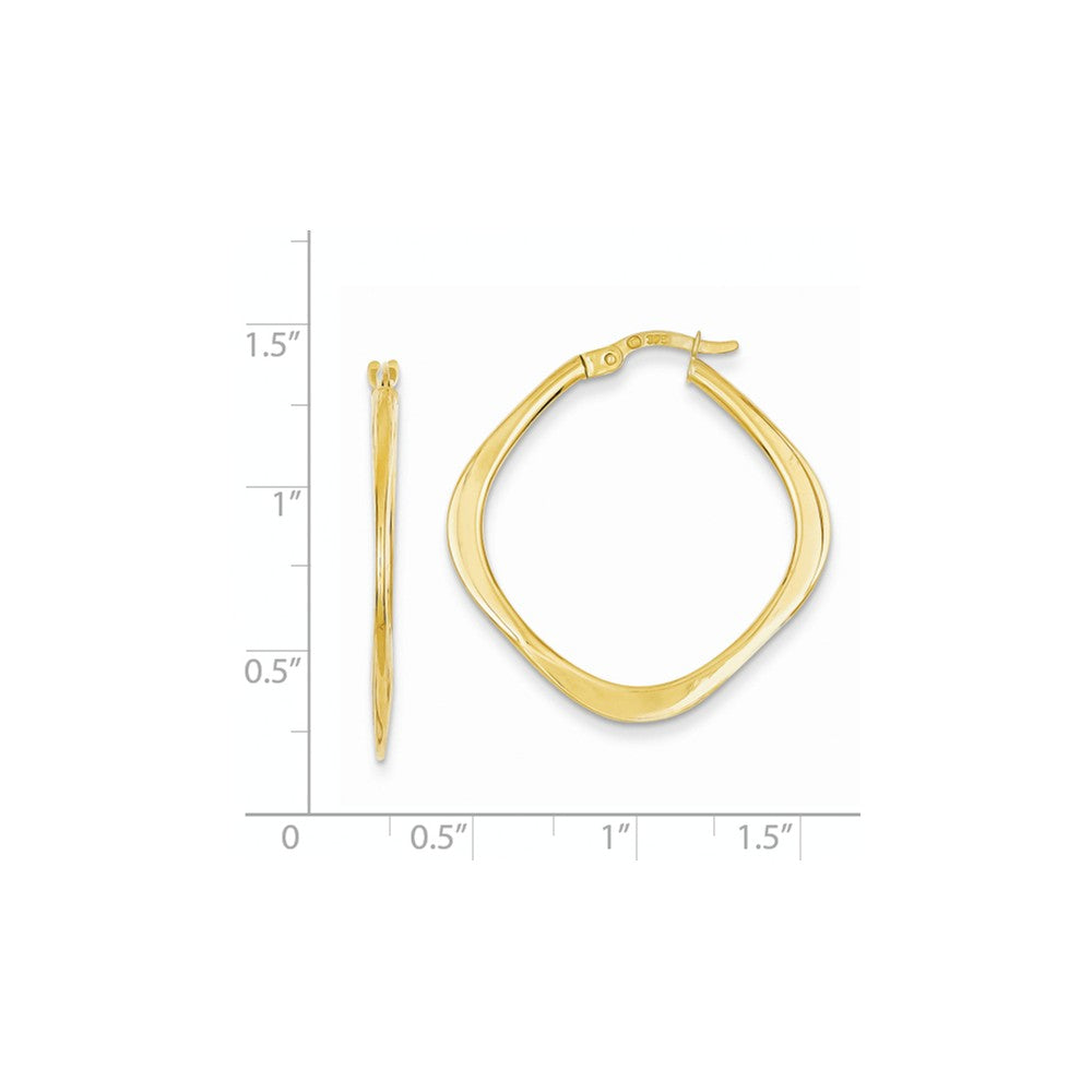 14k Tapered Square Hoop Earrings