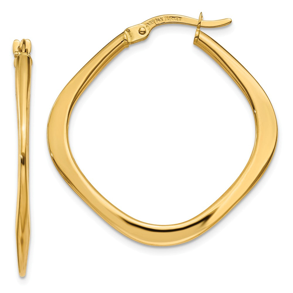 14K Tapered Square Hoop Earrings