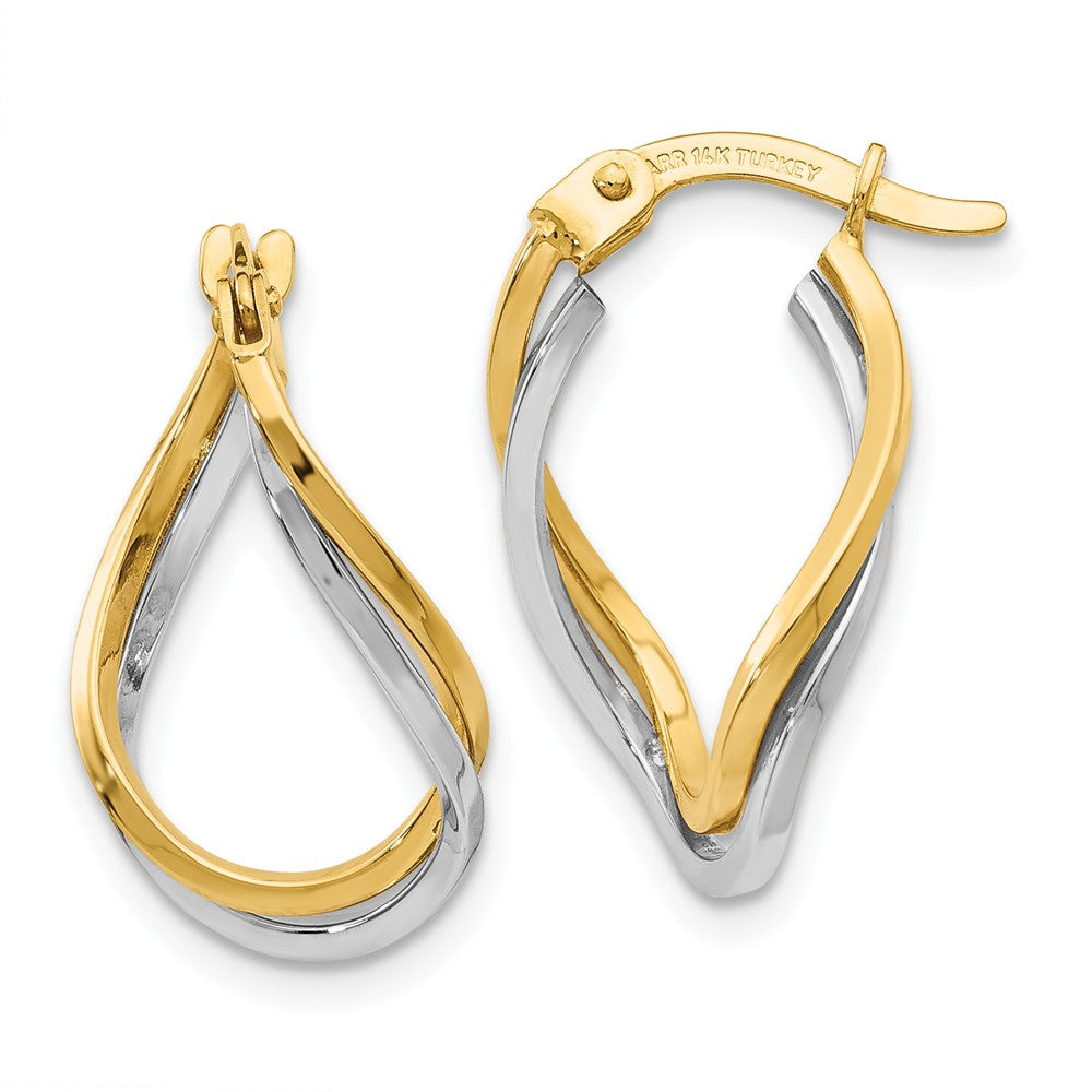 14K Two-tone Twisted Hoop Earrings Main image
