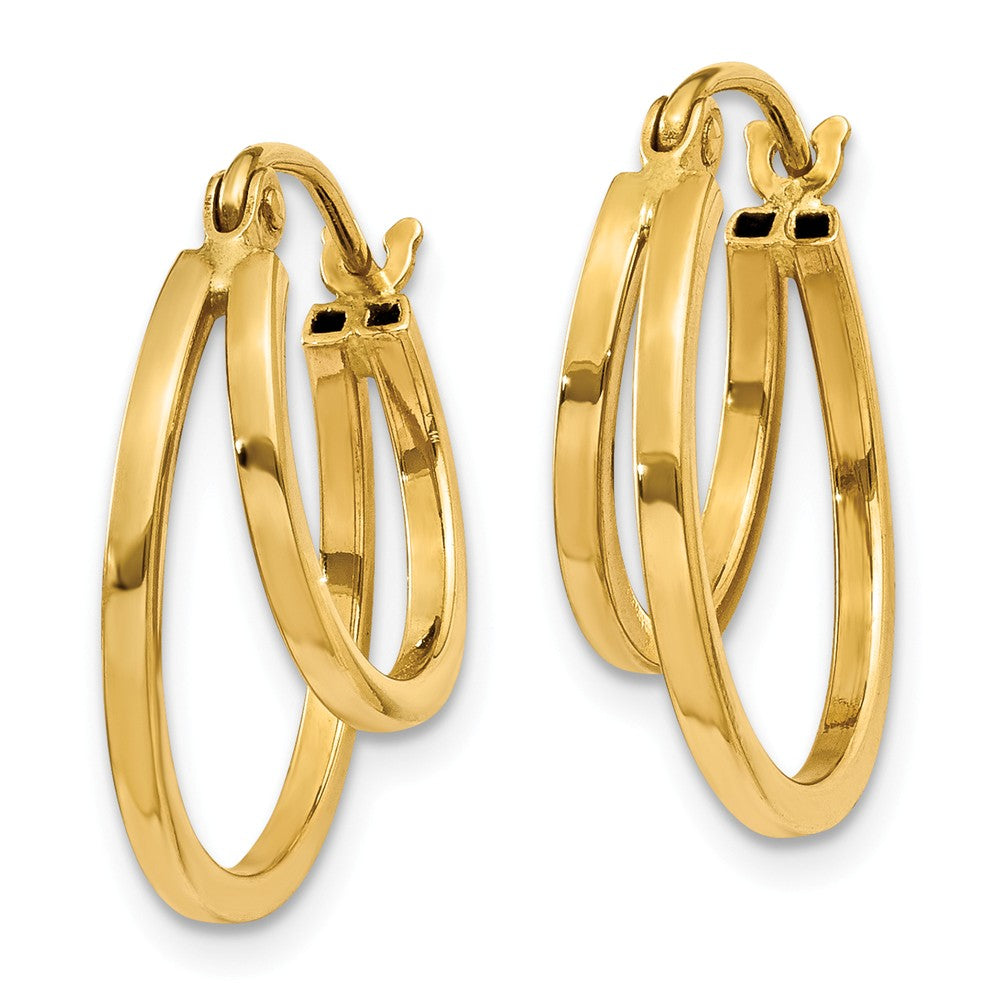 14K Double Hoop Earrings Secondary image