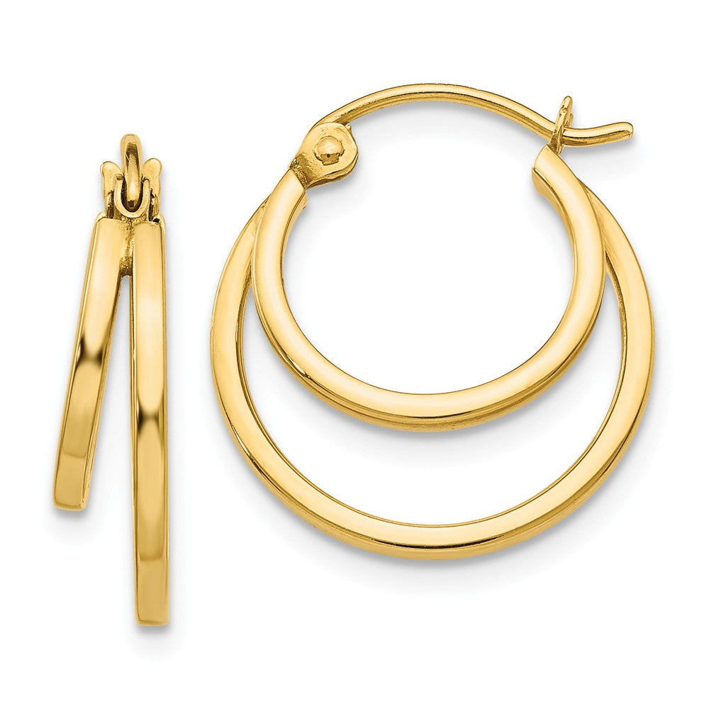 14K Double Hoop Earrings Main image