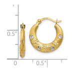 14K & Rhodium Hoop Earrings