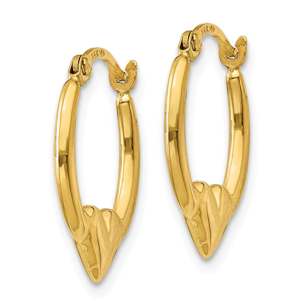 14K Heart Hoop Earrings Secondary image