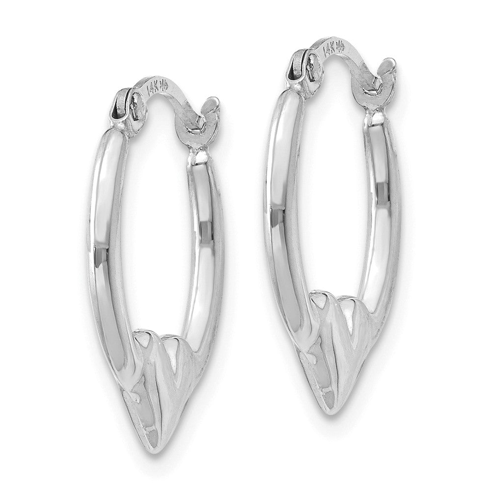 Heart Hoop Earrings in 14K White Gold Secondary image