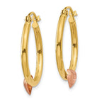 Heart Hoop Earrings in 14K Two-Tone Yellow & Rose Gold