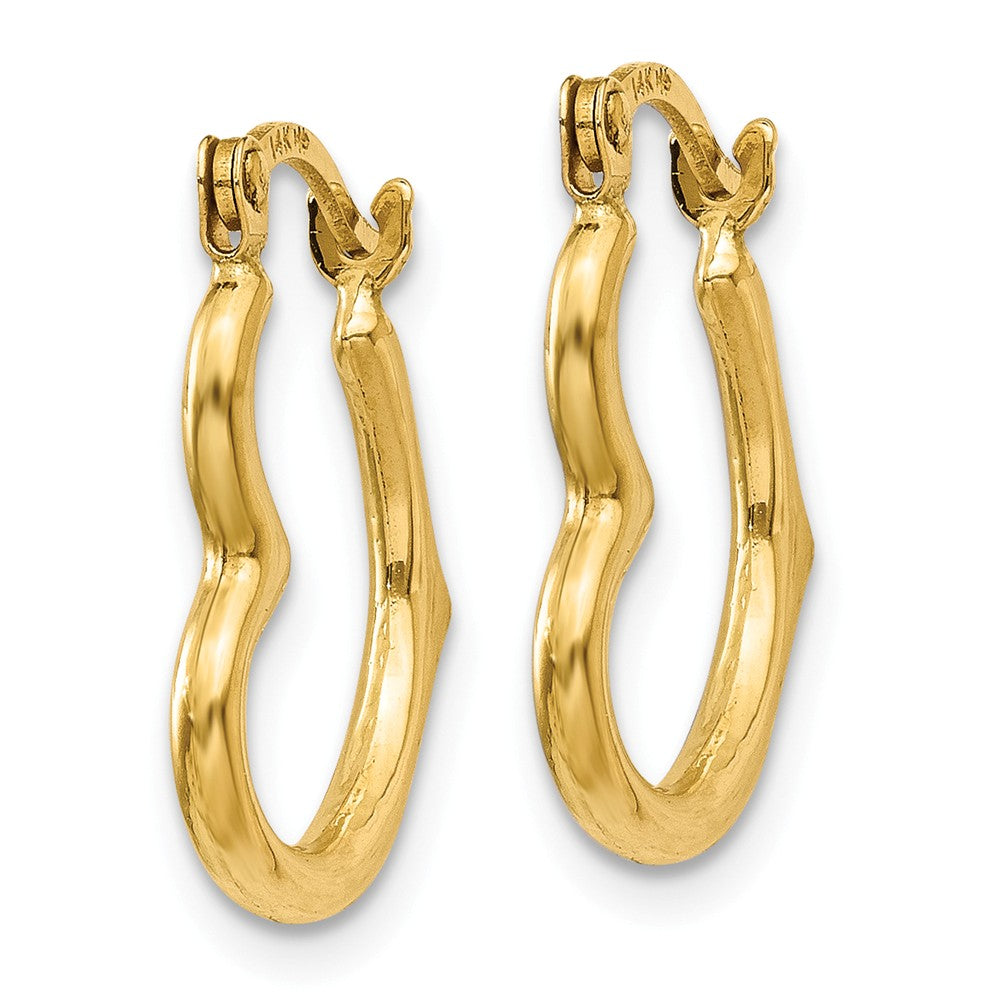 Heart-Shaped Hoop Earrings in 14K Yellow Gold