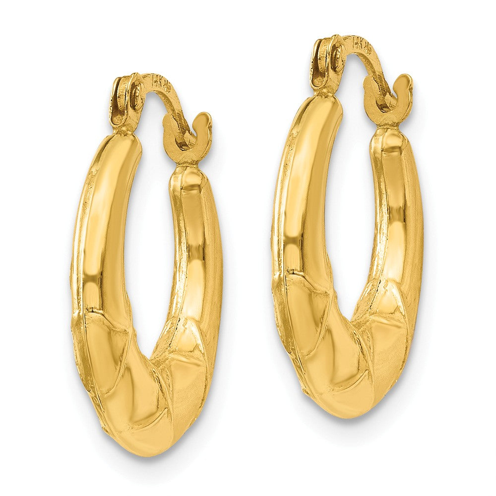 14K Hollow X Hoop Earrings Secondary image