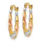 Scalloped Hoop Earrings in 14K Tri-Tone Gold