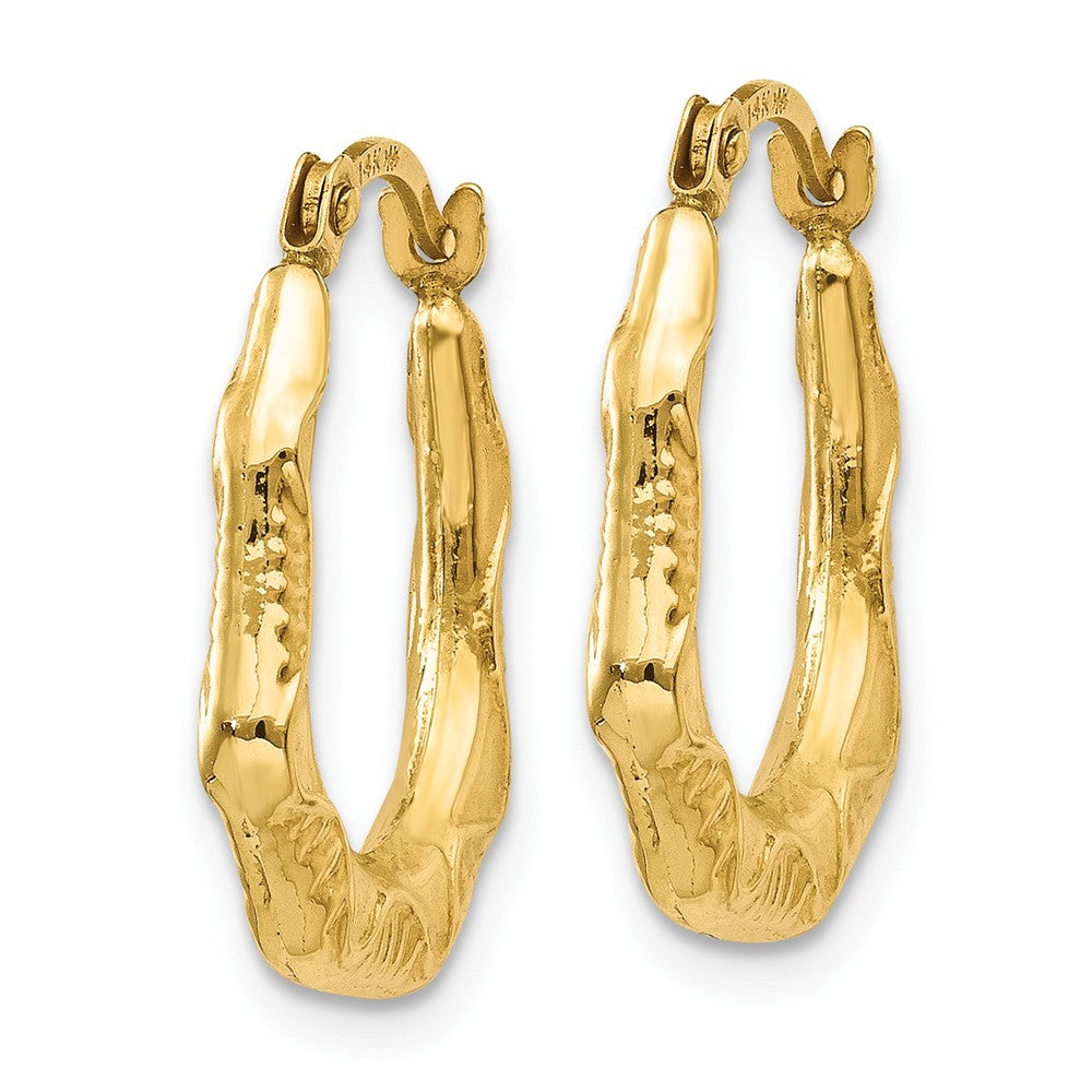 14K Hollow Oval Hoop Earrings Secondary image