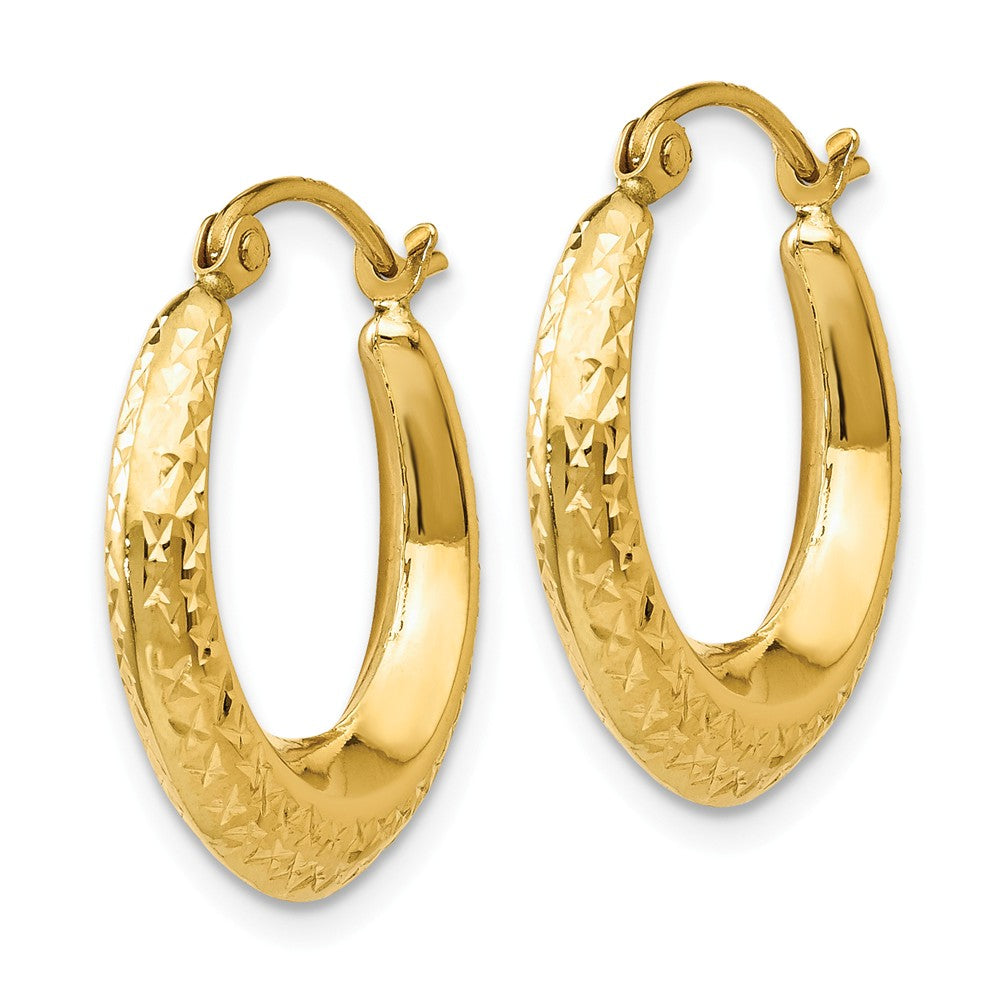 Textured Hoop Earrings in 14K Yellow Gold