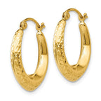 Textured Hoop Earrings in 14K Yellow Gold