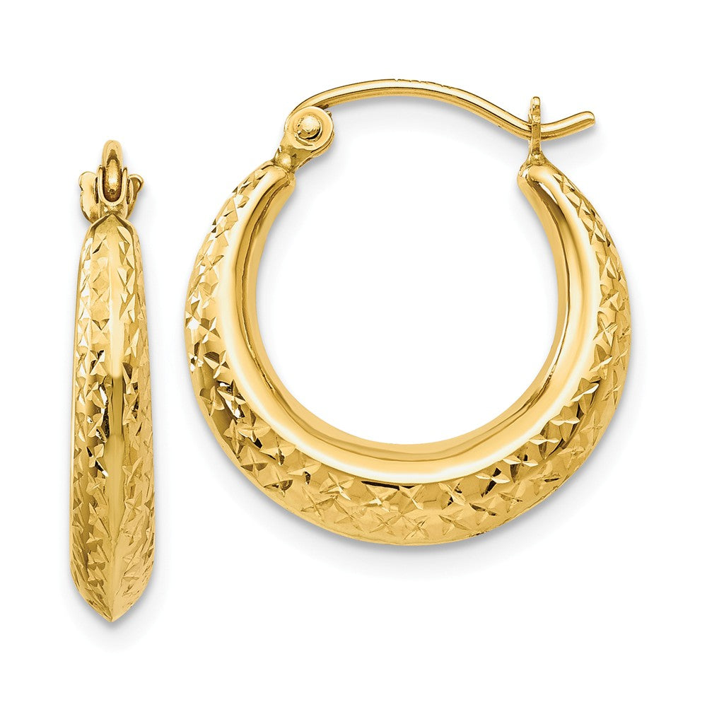 Textured Hoop Earrings in 14K Yellow Gold