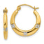14K & Rhodium Flowers Hollow Hoop Earrings