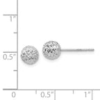 14K White Gold 6mm Ball Post Earrings