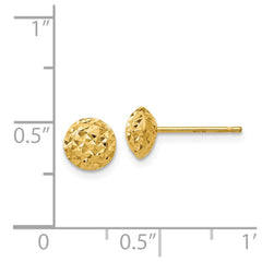 14K 6mm Puff Circle Post Earrings