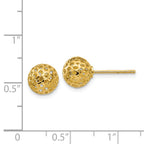 14k Diamond Cut Bead Post Earrings