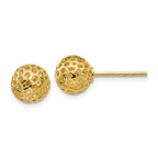 Diamond-Cut Pierced Ball Stud Earrings in 14K Yellow Gold
