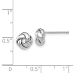 14k White Gold Polished Knot Post Earrings