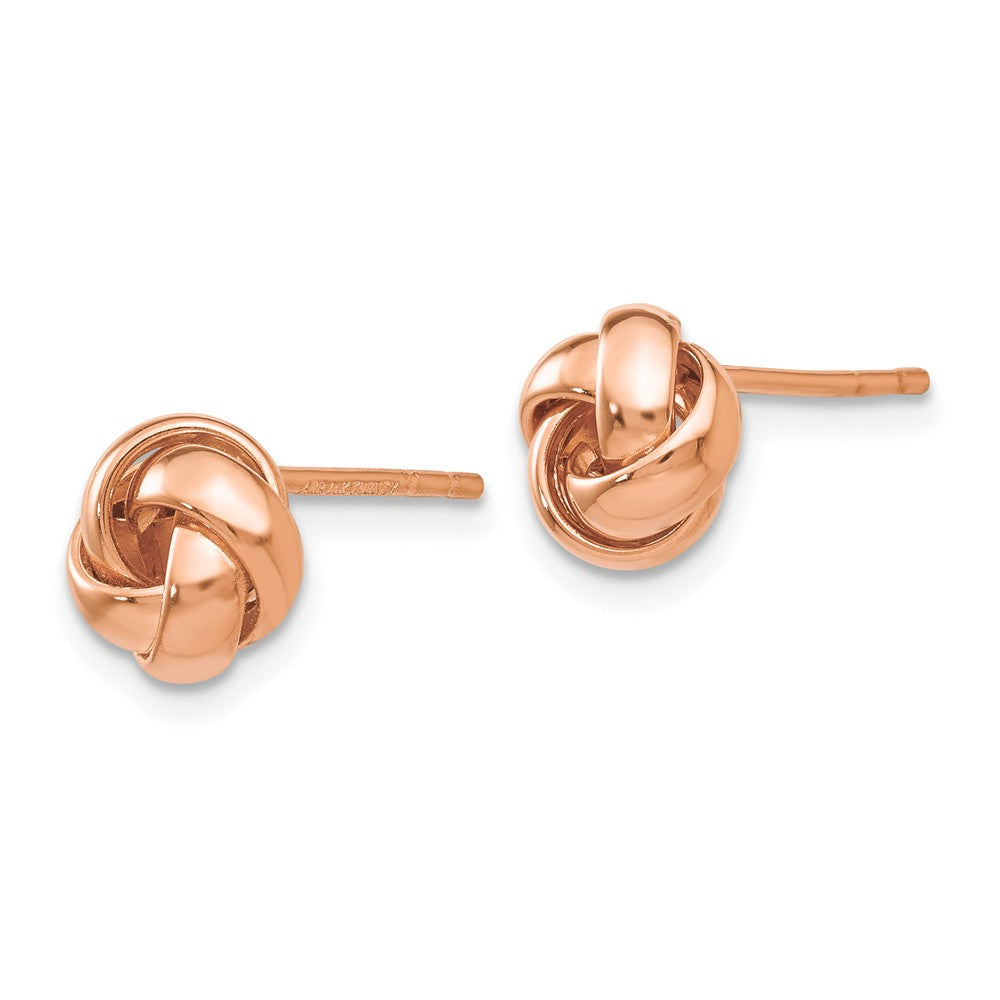 14K Rose Gold Polished Love Knot Post Earrings Secondary image