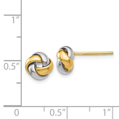 14k Two-tone Knot Post Earrings