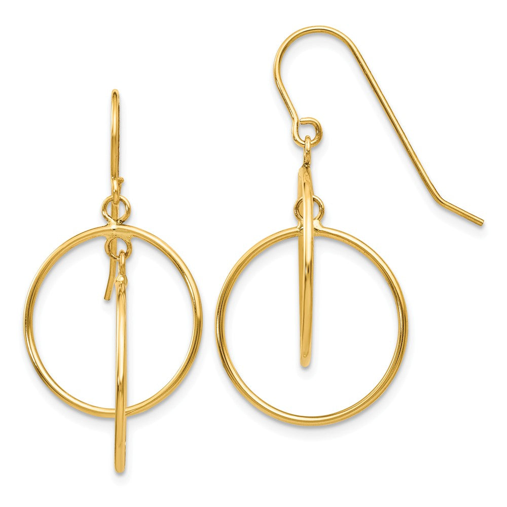 14K Polished Circles Dangle Earrings Main image