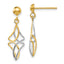 14K Two-tone Post Dangle Earrings