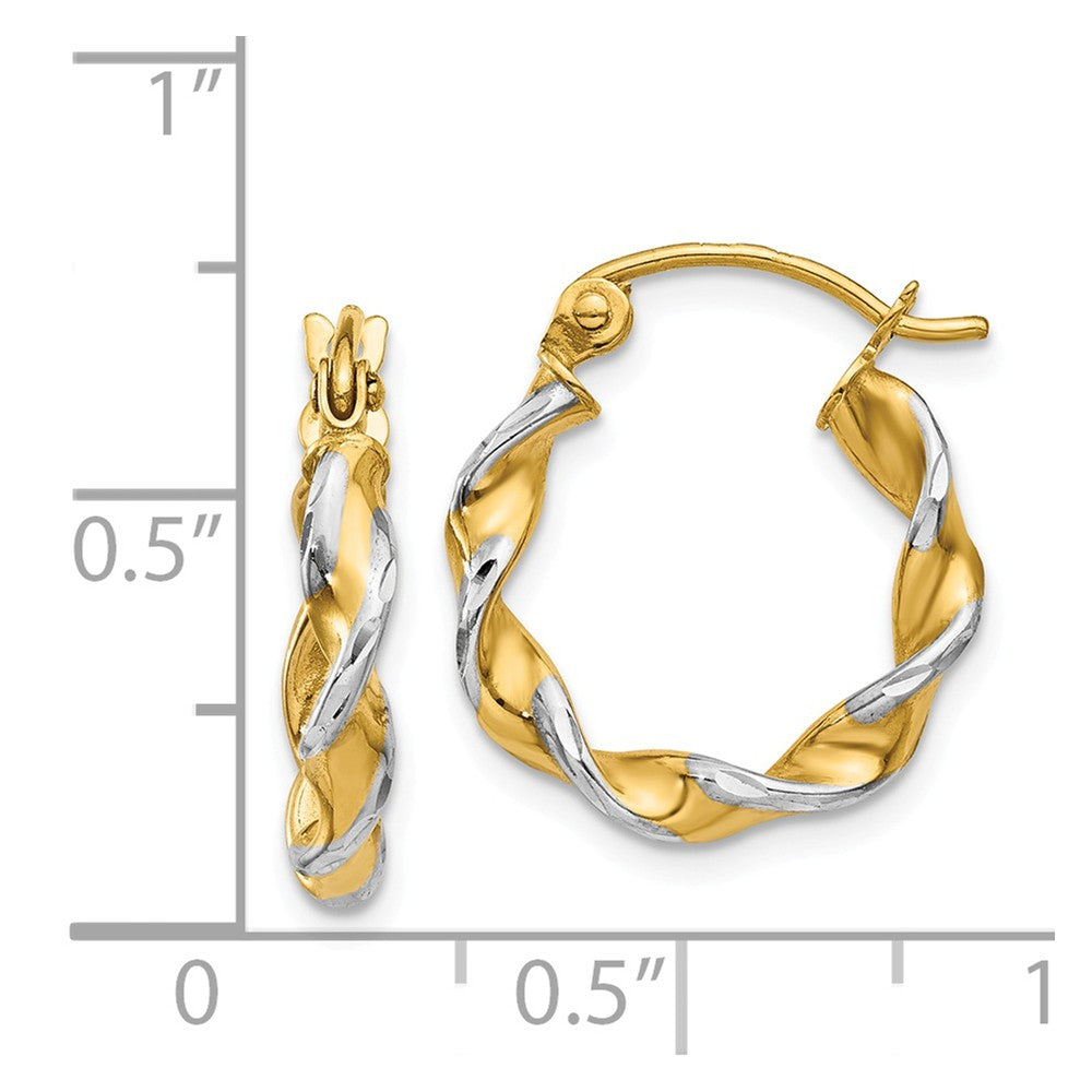 14k Polished 2.75mm Fancy Twisted Hoop Earrings