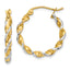 14K With  White Rhodium Polished 2.75mm Fancy Twisted Hoop Earrings