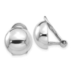 14K White Gold Polished Non-pierced Back Earrings