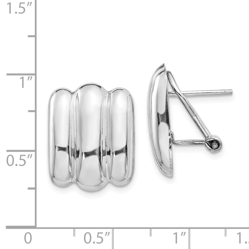 14K White Gold Polished Fancy Omega Back Post Earrings Main image