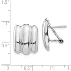 14K White Gold Polished Fancy Omega Back Post Earrings