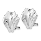 14K White Gold Polished Fancy Omega Back Post Earrings