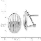 14k White Gold Polished Fancy Omega Back Post Earrings