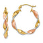 14K & Rhodium Twisted Hoop Earrings