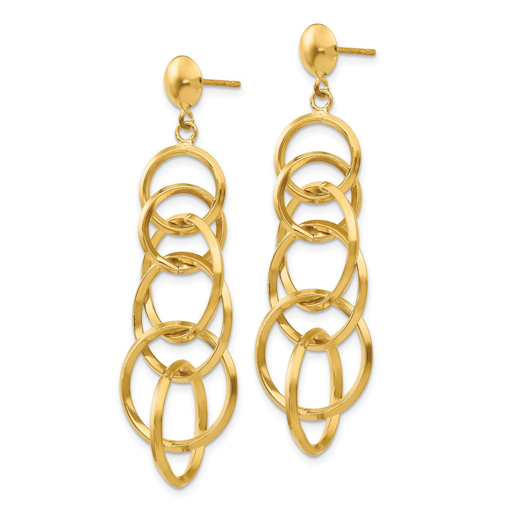 14K Circle Drop Post Earrings Secondary image