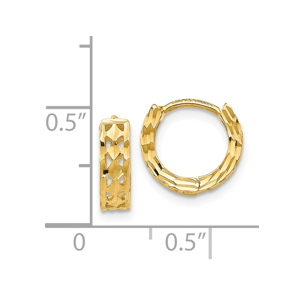 14K White Gold Hinged Hoop Earrings