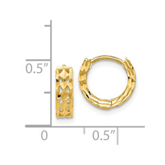 14K White Gold Hinged Hoop Earrings