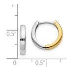 14K Two-tone Hinged Hoop Earrings