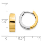 14K Two-tone Hinged Hoop Earrings