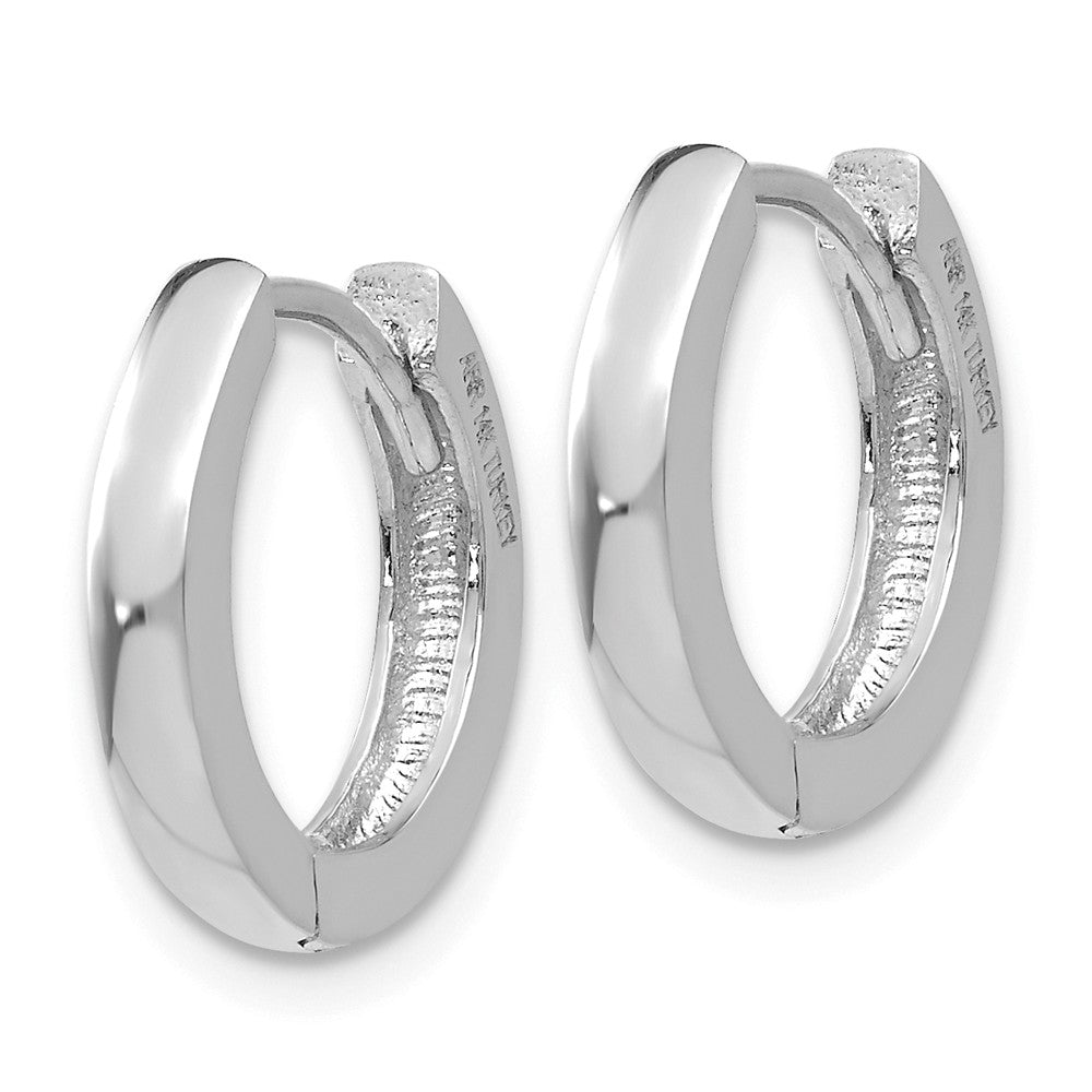 14K White Gold Round Hinged Hoop Earrings Secondary image