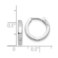14K White Gold Hinged Hoop Earrings