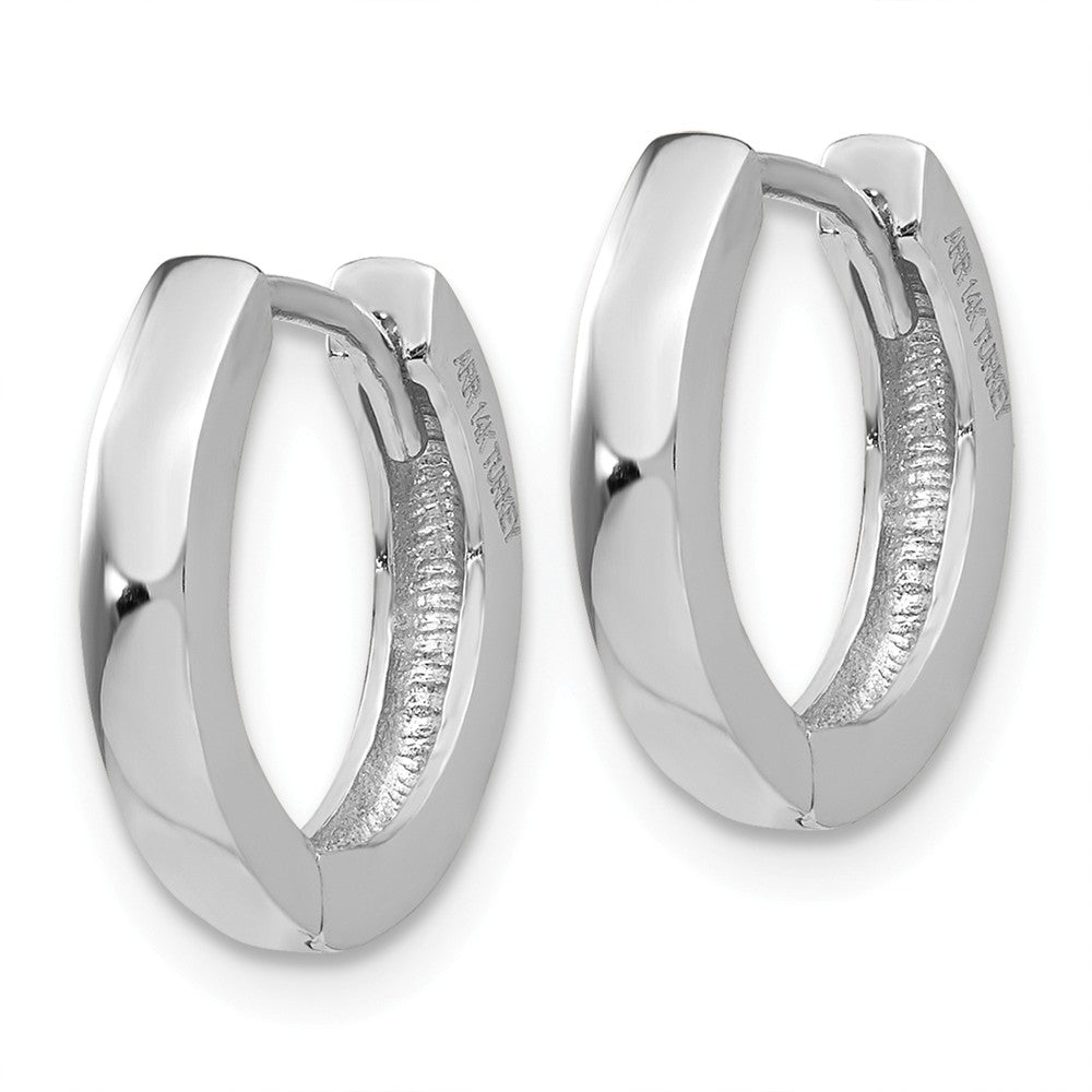 14K White Gold Round Hinged Hoop Earrings Secondary image