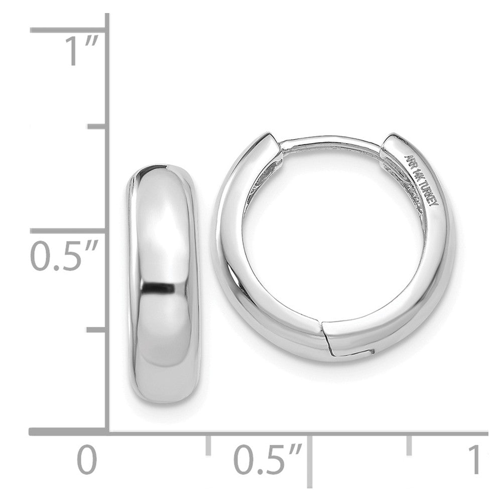 14K White Gold Hinged Hoop Earrings