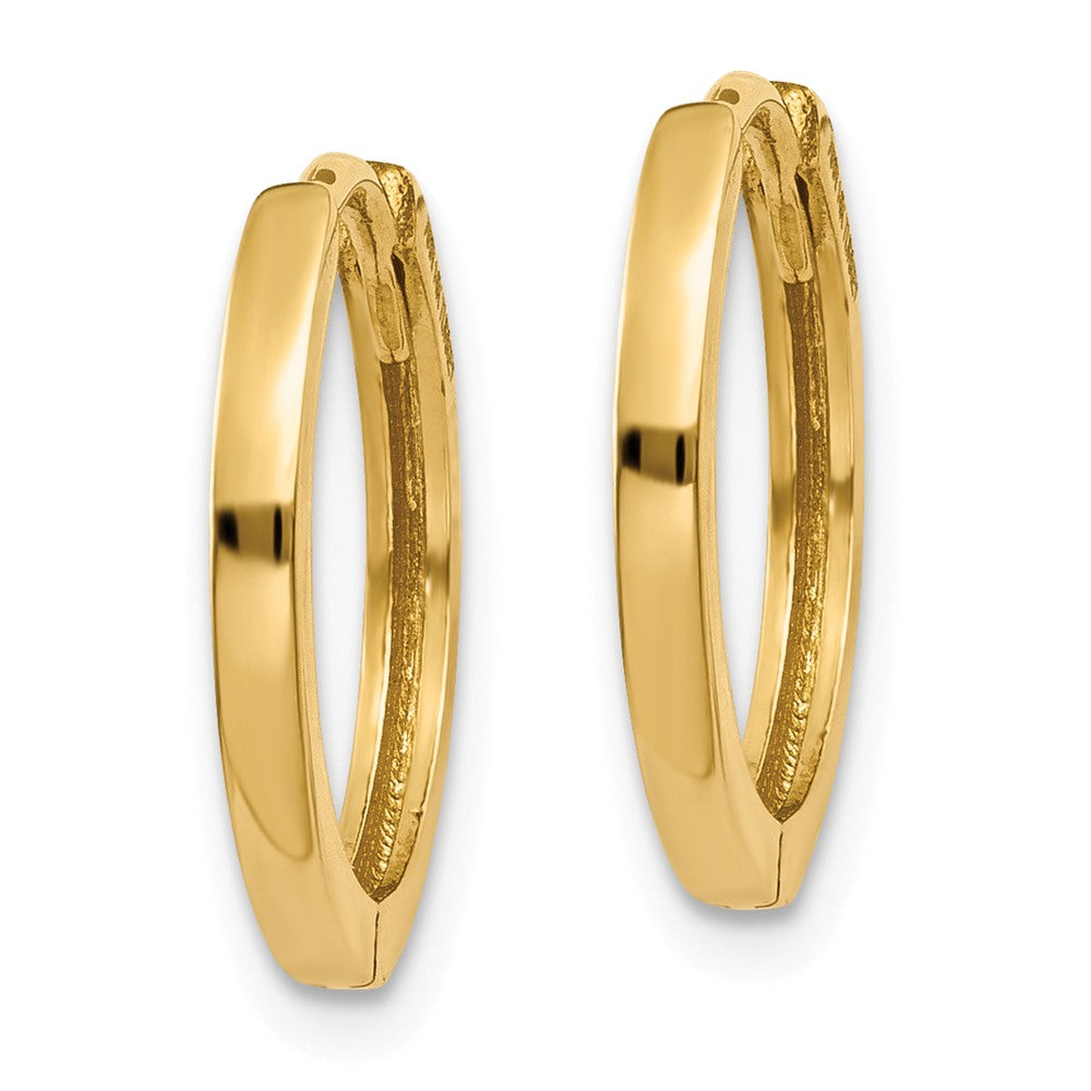14K Round Hinged Hoop Earrings Secondary image