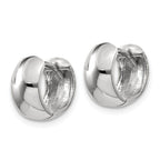 14K White Gold Round Hinged Hoop Earrings
